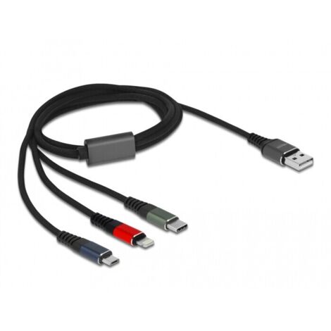 DeLOCK Delock USB Ladekabel 3 in 1 für Lightning / Micro USB / USB Type-C 1 m (87277)