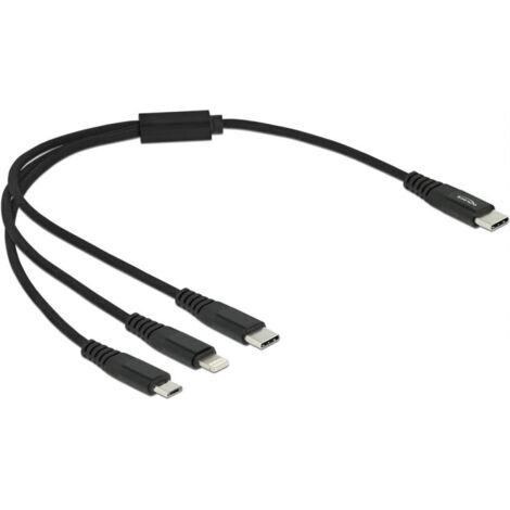 DeLOCK Delock USB Ladekabel 3 in 1 USB Type-C zu Lightning/Micro USB/USB Type-C 30 cm (87148)