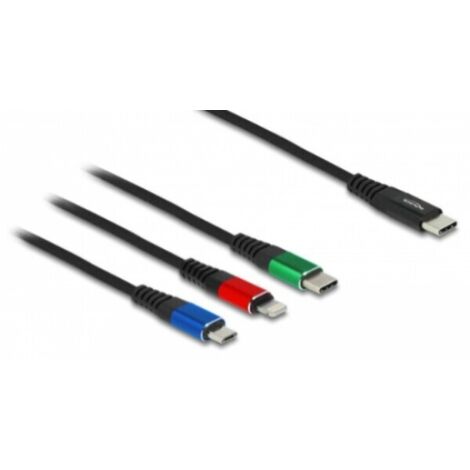 DeLOCK Delock USB Ladekabel 3 in 1 USB Type-C™ zu Lightning™ / Micro USB / USB Type-C™ (86596)
