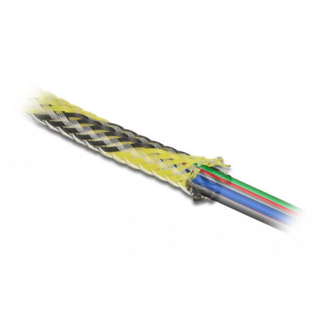 Delock funda trenzada expandible 2 mx 6 mm negro-amarillo