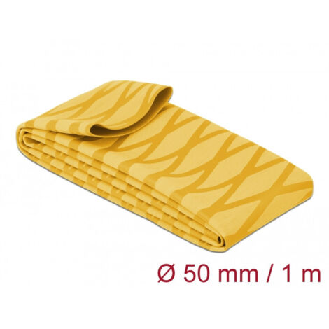 DELOCK GAINE THERMORÉTRACTABLE ANTIDÉRAPANTE EN FORME DE X JAUNE 1 M X 50 MM