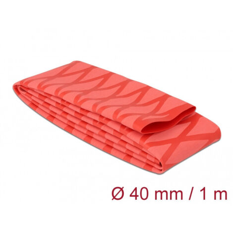 DELOCK GAINE THERMORÉTRACTABLE ANTIDÉRAPANTE EN FORME DE X ROUGE 1 M X 40 MM 19604