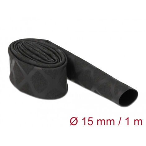 DELOCK GAINE THERMORÉTRACTABLE ANTIDÉRAPANTE EN X NOIR 1 M X 15 MM 19586