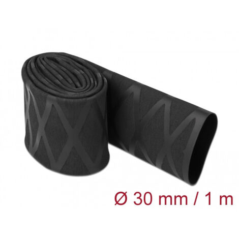 DELOCK GAINE THERMORÉTRACTABLE ANTIDÉRAPANTE EN X NOIR 1 M X 30 MM 19596