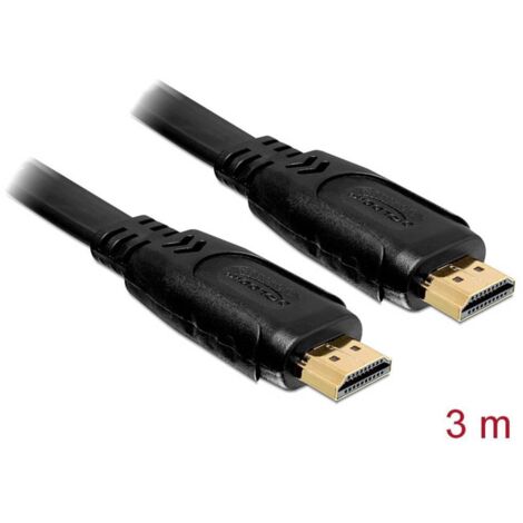Delock HDMI Cavo Spina HDMI-A, Spina HDMI-A 3.00 m Nero 82671 UHD 4K, Cavo HDMI