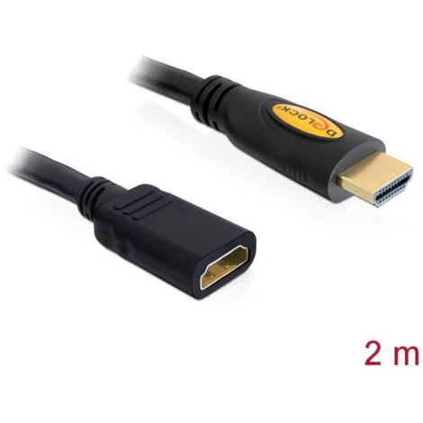 Delock HDMI Prolunga Spina HDMI-A, Presa HDMI-A 2.00 m Nero 83080 UHD 4K,, contatti connettore dorati Cavo HDMI