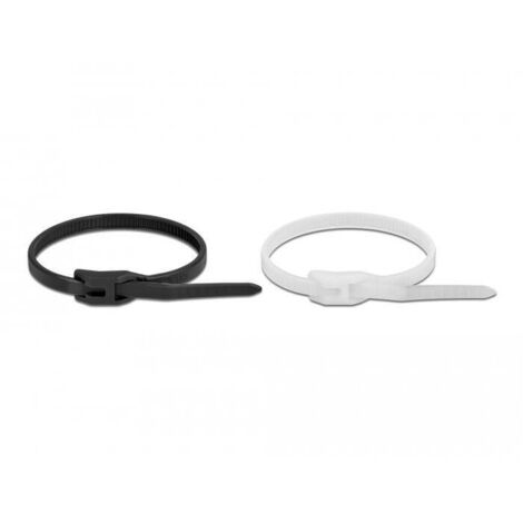 DELOCK JUEGO DE 100 CLIPS PARA CABLES DE CABEZA PLANA L 280 XL 7,6 MM 19492