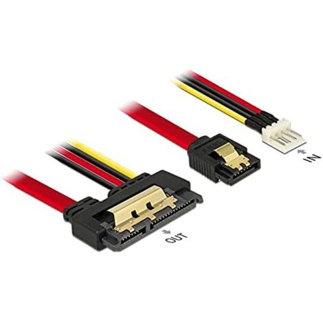 Delock Kabel SATA 6 Gb/s 7 Pin Buchse + Floppy Power 4 Pin Stecker &gtSATA 22 Pin