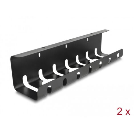 DeLOCK Kabelhalterung pour Untertischmontage Noir Paquet de 2 Set (88031)