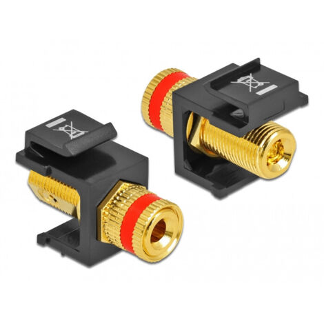 DELOCK KEYSTONE MODULE BORNE DE PÔLE PRISE FILETÉ ROUGE/NOIR 86863