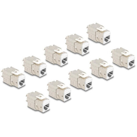 Delock keystone modulo rj45 hembra a lsa cat.6a blanco set 10 piezas