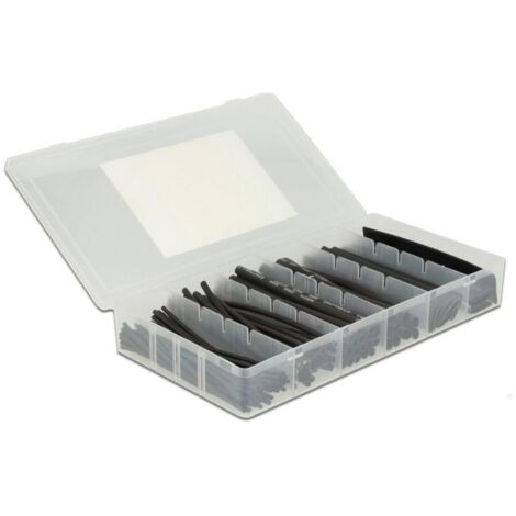 Delock Kit 100 Tubi Guaina Termorestringente Nero per Isolamento Cavi