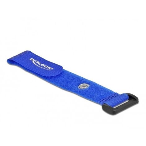 Delock Klett-Kabelbinder mit Schlaufe und Befestigungsöse L 190 x B 25 mm blau 5