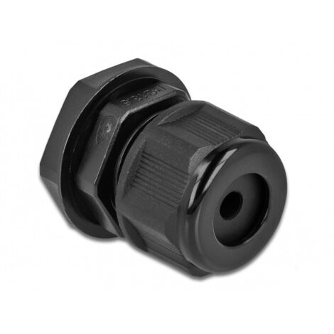 DELOCK LOT DE 2 PRESSE-ÉTOUPES PG13,5 POUR CÂBLE ROND NOIR 60363