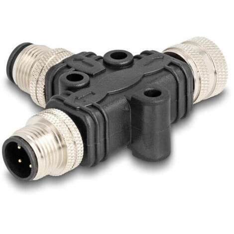 Delock m12 t-splitter a-kodiert 4 pin 1 x macho a 1 x macho und