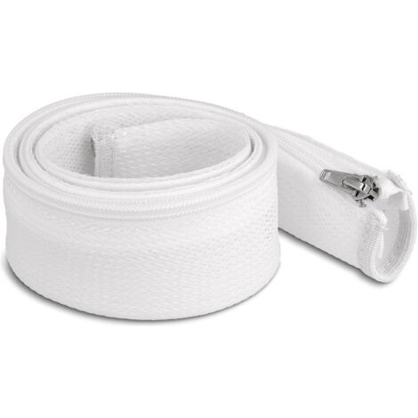 DeLOCK Manchon tressé avec fermeture Éclair résistant à la chaleur, 1 m x 50 mm, blanc (20823)