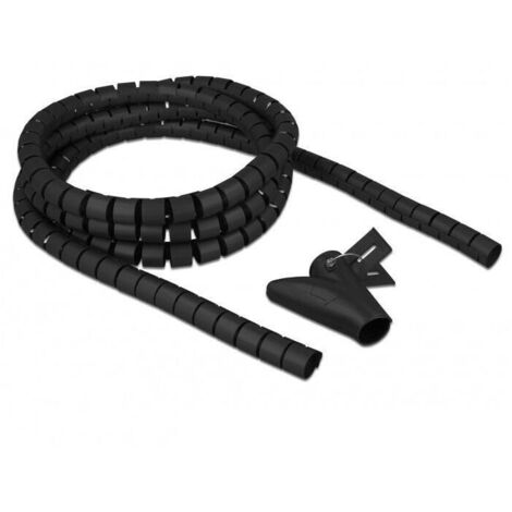 Delock manguera en espiral con herramienta de extracciÓn de 2,50m x 20 mm negra