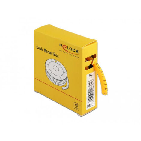 Delock marcadores para cables nº 7, amarillo, 500 piezas