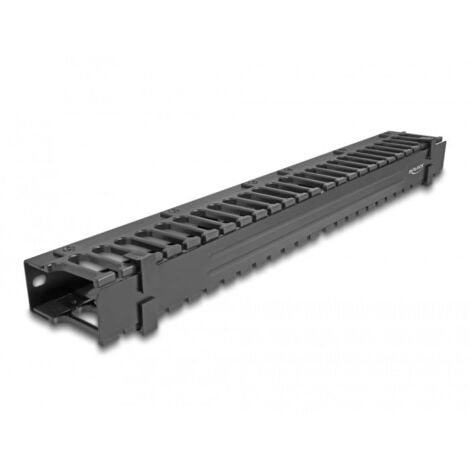 DELOCK PANNEAU DE ROUTAGE DE CÂBLES 19Â€³ AVEC 3 OUVERTURES, 1 UNITÉ, NOIR 67022