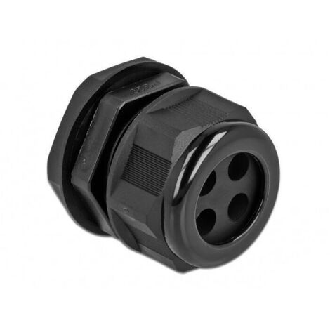 DELOCK PG29 PRENSAESTOPAS PARA CABLE REDONDO CON 4 ENTRADAS DE CABLE NEGRO 60383