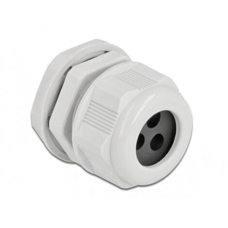DELOCK PRESSE-ÉTOUPE PG21 POUR CÂBLE ROND AVEC 3 ENTRÉES DE CÂBLE GRIS 60378