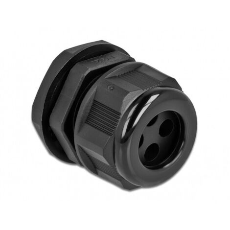 DELOCK PRESSE-ÉTOUPE PG21 POUR CÂBLE ROND AVEC 4 ENTRÉES DE CÂBLE NOIR 60381