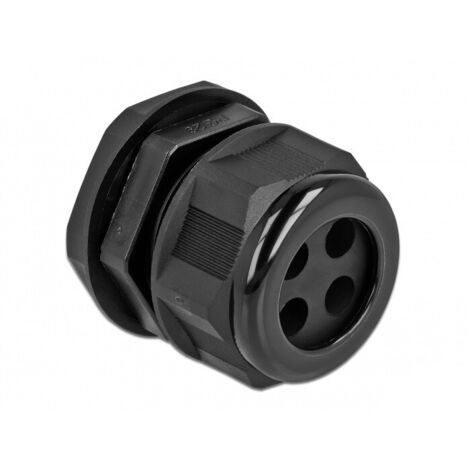DELOCK PRESSE-ÉTOUPE PG29 POUR CÂBLE ROND AVEC 4 ENTRÉES DE CÂBLE NOIR 60383
