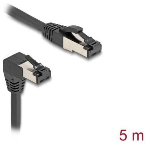 Delock rj45 cable de red cat.8.1 s/ftp 90° unten angular / gerade 5 m negro