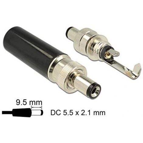Delock Steckverbinder DC 5,5 x 2,1 mm mit Länge 9,5 mm Hohlstecker