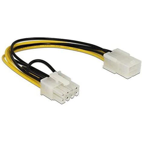 Delock Strom Anschlusskabel [1x PCIe-Stecker 8pol. - 1x PCIe-Buchse 6pol.] 0.20 m Gelb, Schwarz