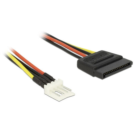 Delock Strom Anschlusskabel [1x SATA-Strom-Stecker 15pol. - 1x Floppy Stecker 4pol.] 0.24 m Schwarz,