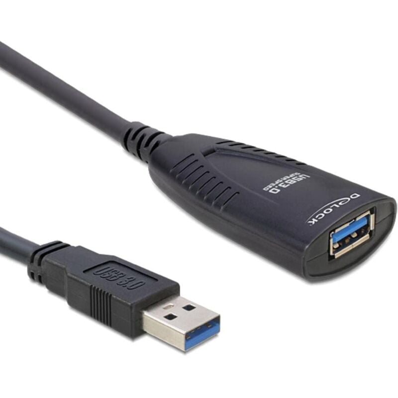 Rallonge usb 3.0 - 5m m/f (Noir)