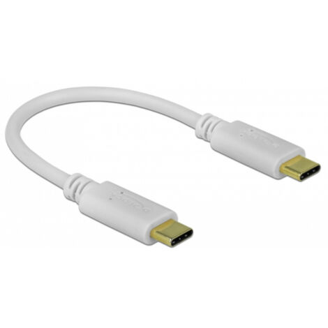 Delock USB-C® Kabel  USB-C® Stecker, USB-C® Stecker 0.15 m Weiß  85357