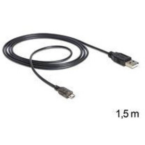 DeLOCK USB Kabel Delock A - micro B St/St 1.50m mit LED Anzei (83272)