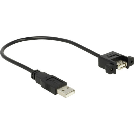 Delock USB-Kabel  USB 2.0 USB-A Stecker, USB-A Buchse 0.25 m Schwarz vergoldete Steckkontakte 85462