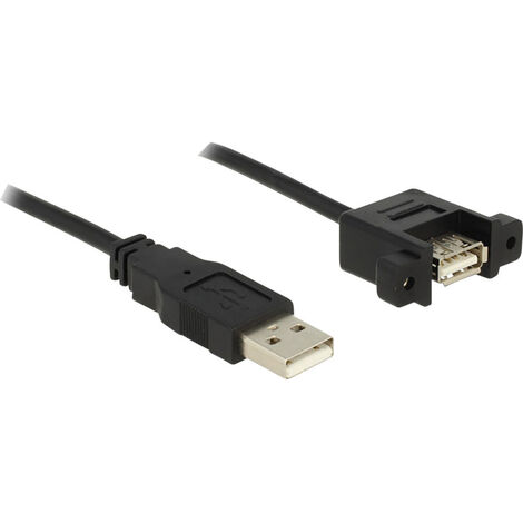 Delock USB-Kabel  USB 2.0 USB-A Stecker, USB-A Buchse 1.00 m Schwarz  85106