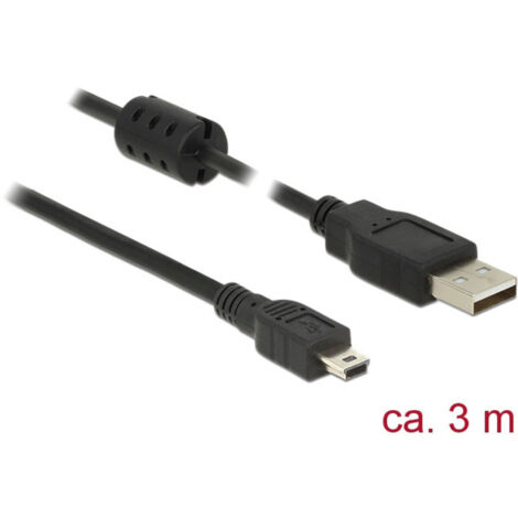 Delock USB-Kabel  USB 2.0 USB-A Stecker, USB-Mini-B Stecker 2.00 m Schwarz mit Ferritkern 84915