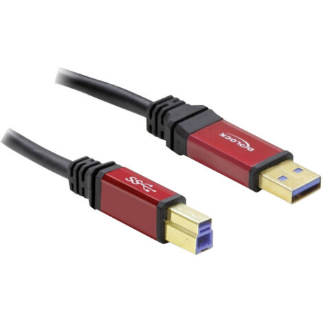 Delock USB-Kabel  USB 3.2 Gen1 (USB 3.0 / USB 3.1 Gen1) USB-A Stecker, USB-B Stecker 1.00 m Rot, Sch
