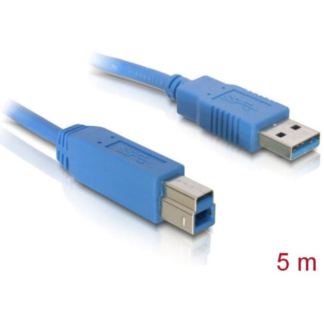 Delock USB-Kabel  USB 3.2 Gen1 (USB 3.0 / USB 3.1 Gen1) USB-A Stecker, USB-B Stecker 5.00 m Blau ver