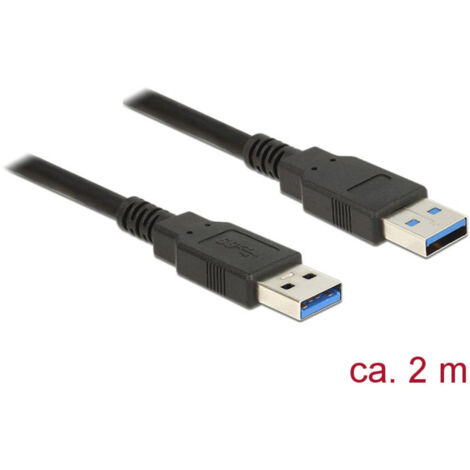 Delock USB-Kabel  USB 3.2 Gen1 USB-A Stecker, USB-A Stecker 2.00 m Schwarz vergoldete Steckkontakte
