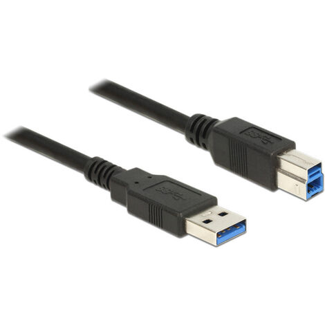 Delock USB-Kabel  USB 3.2 Gen1 USB-A Stecker, USB-B Stecker 3.00 m Schwarz vergoldete Steckkontakte