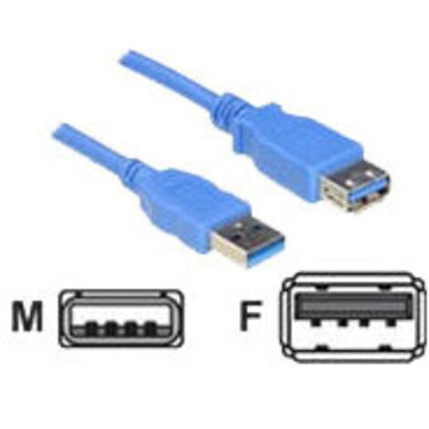 DeLOCK USB-Kabel USB3.0 Typ A - Typ A St/Bu 1,00m blau (82538)