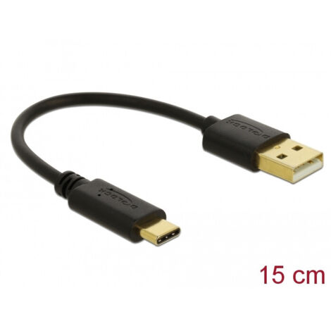 DELOCK USB Ladekabel Typ-A zu USB Type-C 15cm weiß (85355)