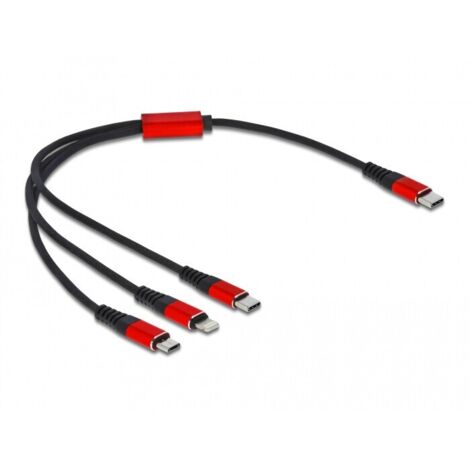 Delock USB-Ladekabel  USB 2.0 USB-C® Stecker, USB-C® Stecker, USB-Micro-B Stecker, Apple Lightning S