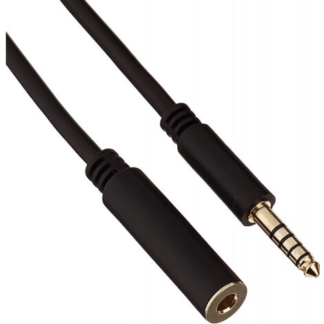 Delock Verlängerungskabel Klinke 4,4 mm 5 Pin Stecker zu Buchse 2 m schwarz