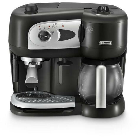 Delonghi – Cafetière à dosettes 15 bars – Compatible dosettes et café moulu – Réservoir 1,3L – Plaque chauffante – Interrupteur marche/arrêt – Noir et blanc