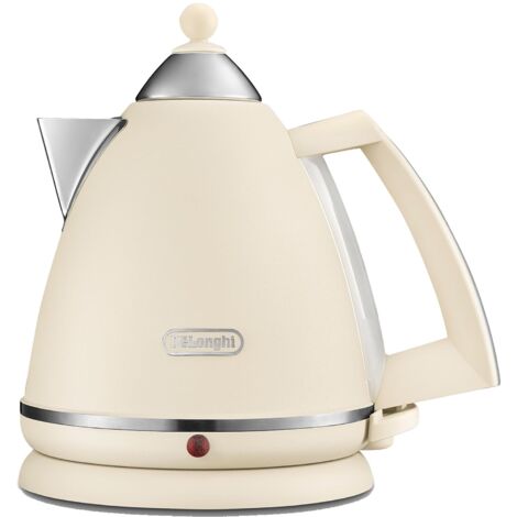 Delonghi Cordless Jug Kettle Argento, 1.7L , None Slip Feet, Boil Dry Protection, Beige