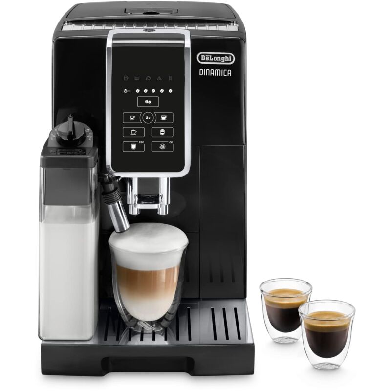 Delonghi - De'Longhi Perfetto Dinamica ECAM350.55.B, Macchina da Caffè Automatica, Chicchi macinati al momento, Caraffa Montalatte Automatica per