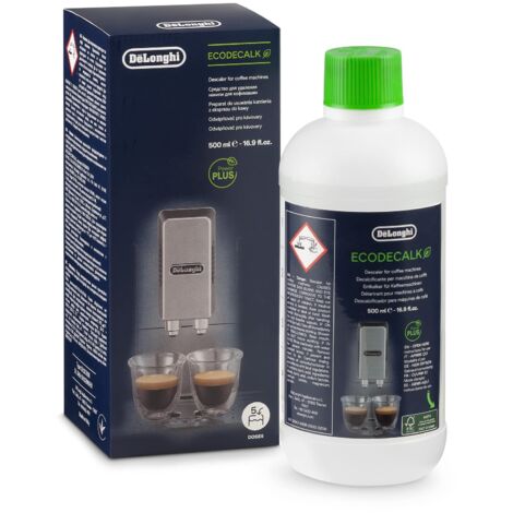 De'Longhi EcoDecalk Decalcificante DLSC500, 5 Dosi di Decalcificazione, Accessorio Manutenzione Macchina da Caffè, Ingredienti di Origine Vegetale, Bottiglia Con 5 Dosi, 500ml