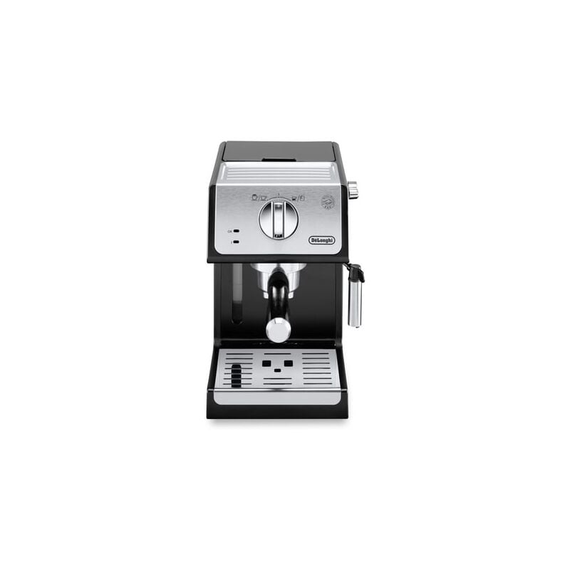 ECP33.21.BK - Machine à Expresso Classique - 15 Bars - Inox - Compatible café moulu & dosettes ese - Buse vapeur - Égouttoir 2-en-1 - Delonghi